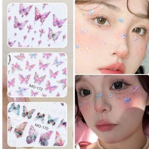 Phụ Kiện Trang Trí Mặt Hình Bướm, Hạt Đá Ngọc Hỗ Trợ Trang Điểm Makeup